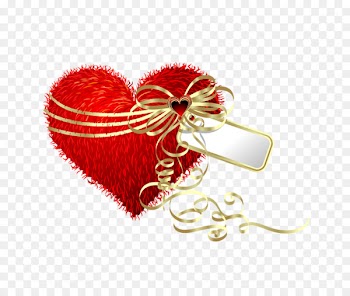 Heart Valentines Day Gift Pillow - Red Ribbon 