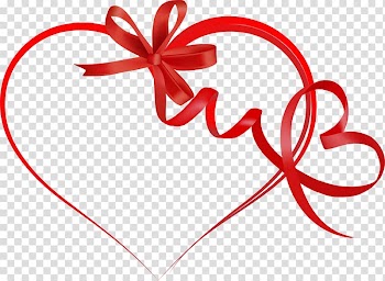 Heart Valentines Day Ribbon , Heart Ribbon s, red ribbon heart graphic transparent background PNG clipart