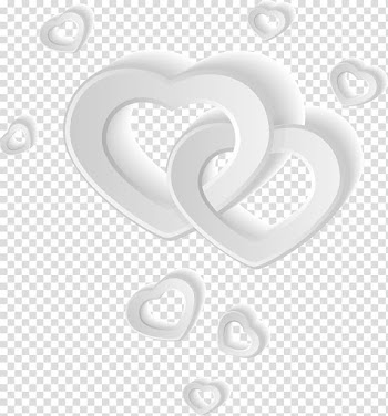 Heart White, White heart-shaped elements transparent background PNG clipart
