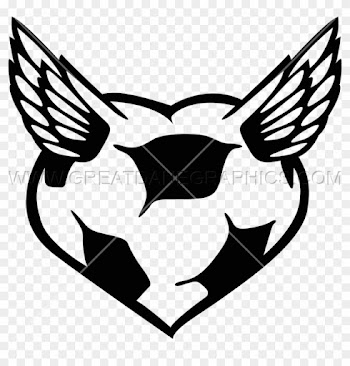 Heart Winged Soccer Ball - Printed T-shirt