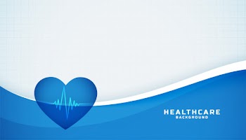 Heart with cardiograph line medical blue background Free Vector