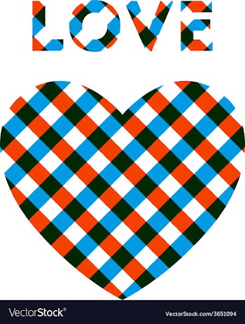  					Heart with checker pattern vector image														