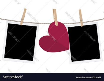 Heart with film frame on rope vector image