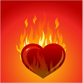 Heart with flames Free vector in Adobe Illustrator ai ( .AI ...