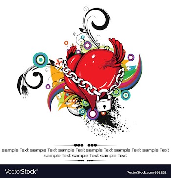 Heart with floral vector image