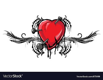 Heart with floral vector image