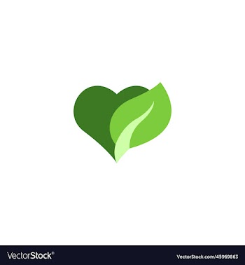 heart with leaf creative icon from recycling