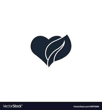 heart with leaf creative icon from recycling