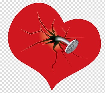 Heart with nail illustration, Broken heart , Broken Heart transparent background PNG clipart
