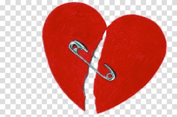 Heart with safety pin illustration, Broken Heart With Safety Pin transparent background PNG clipart