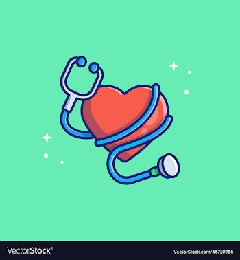 heart with stethoscope cartoon