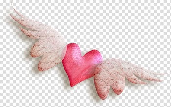 Heart with wing , Love PicsArt Studio Sticker , Love Peach transparent background PNG clipart