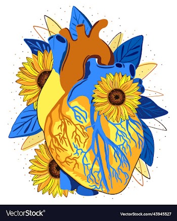 heart yellow blue