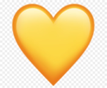 Heart Yellow Emoji Love Color - gold heart 