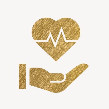 Heartbeat hand gold icon, glittery | Free Icons - rawpixel