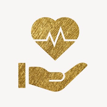 Heartbeat hand gold icon, glittery | Free Icons - rawpixel