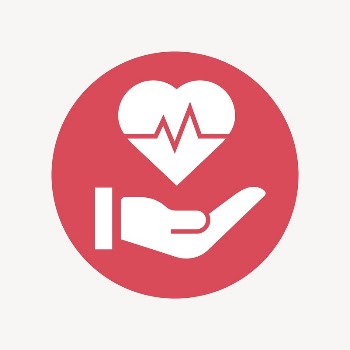 Heartbeat hand icon badge, flat | Free Icons - rawpixel