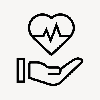 Heartbeat hand icon, line art | Free Icons - rawpixel