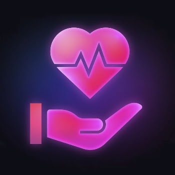 Heartbeat hand icon, neon glow | Free Icons - rawpixel