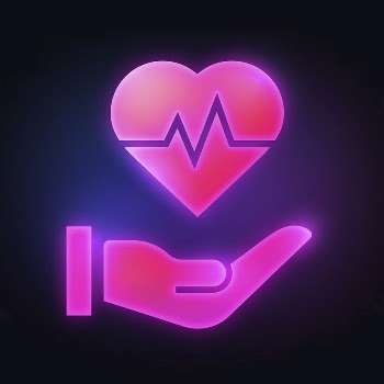 Heartbeat hand icon, neon glow | Free Icons - rawpixel