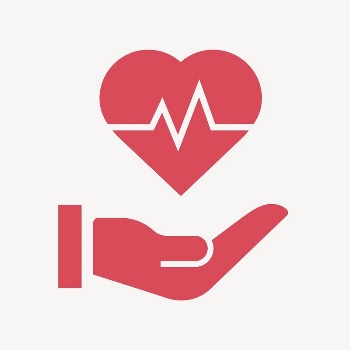 Heartbeat hand icon, red flat | Free Icons - rawpixel