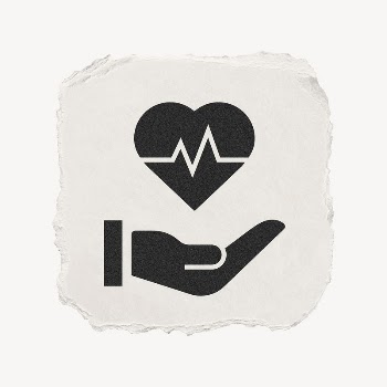 Heartbeat hand icon, ripped paper | Free PSD - rawpixel