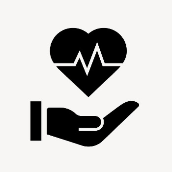 Heartbeat hand icon, simple flat | Free Icons - rawpixel