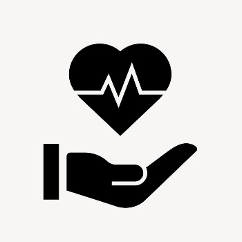 Heartbeat hand icon, simple flat | Free Icons - rawpixel