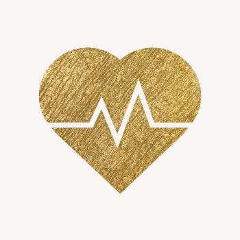 Heartbeat, health icon, gold illustration | Free Icons - rawpixel