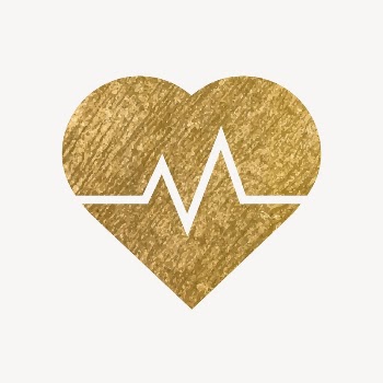 Heartbeat, health icon, gold illustration | Free Icons - rawpixel