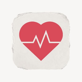 Heartbeat, health icon, ripped paper | Free Icons - rawpixel