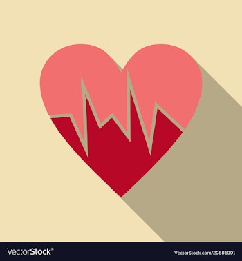 Heartbeat icon red and rose heart with cardio line vector image