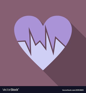 Heartbeat icon red and rose heart with cardio line vector image