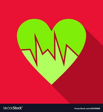 Heartbeat icon red and rose heart with cardio line vector image