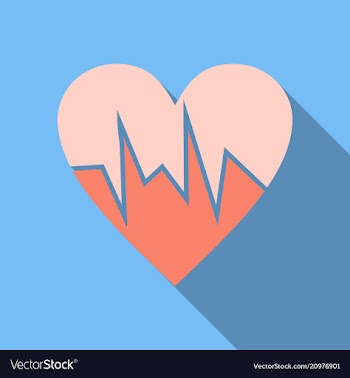 Heartbeat icon red and rose heart with cardio line vector image