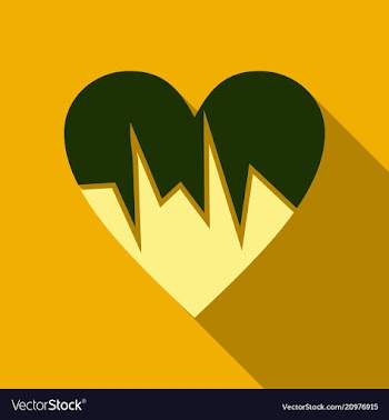 Heartbeat icon red and rose heart with cardio line vector image
