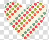 Hearts, beige and red polka-dot heart transparent background PNG clipart