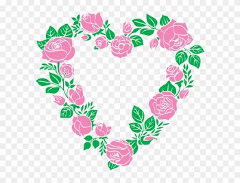 Hearts Clipart - Heart Flower Border Png