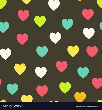  					Hearts color hand-drawn seamless pattern vector image														