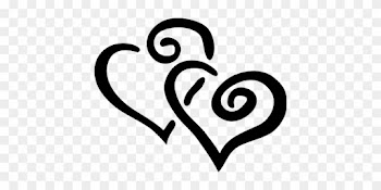 Hearts Design Swirl Black Love Wedding Val - Hearts Clip Art