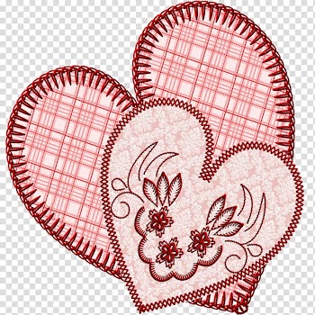 Hearts Embroidery h, red and pink heart transparent background PNG clipart