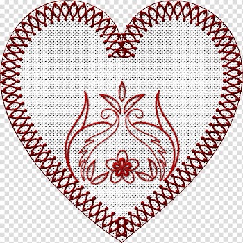 Hearts Embroidery h, red and white heart cross stitch transparent background PNG clipart