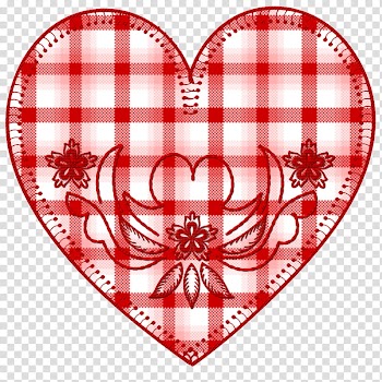 Hearts Embroidery h, red and white heart illustration transparent background PNG clipart