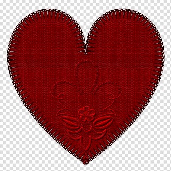 Hearts Embroidery h, red heart illustration transparent background PNG clipart