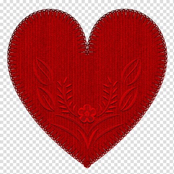 Hearts Embroidery h, red heart illustration transparent background PNG clipart