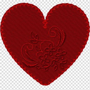 Hearts Embroidery h, red heart with blue background transparent background PNG clipart