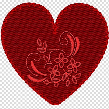 Hearts Embroidery , pink heart illustration transparent background PNG clipart
