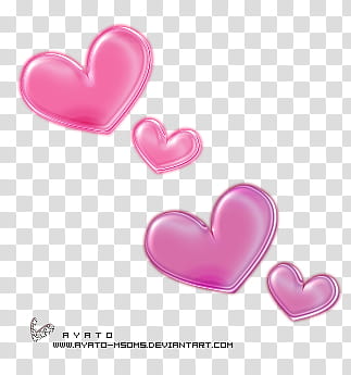 Hearts , four pink hearts illustration transparent background PNG clipart