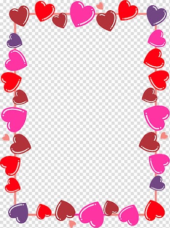 Hearts Frame Boarder, pink, red, and purple heart frame transparent background PNG clipart