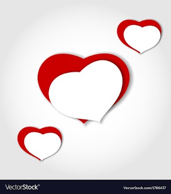  					Hearts from paper Valentines day car vector image														